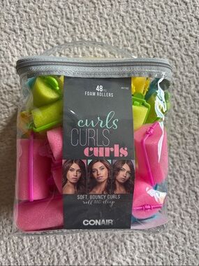 Conair 48pc Foam Curlers - Pink, Lime, Yellow